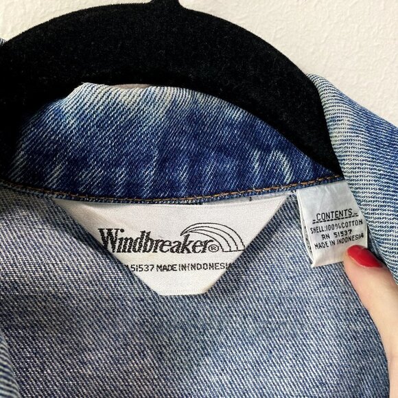 Vintage Windbreaker Support Our Troops Jean Jacket L - Picture 3 of 7